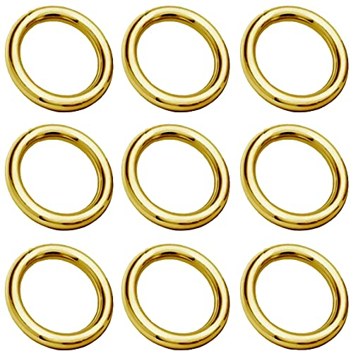 My-Bead 10 Stück Binderinge geschlossen Ø 4mm 925 Sterling Silber 24K vergoldet Schmuckringe gelötet basteln DIY (10)