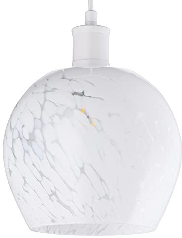 Modern and Designer Opal White Snowflake Glass Pendant Ceiling Lighting Shade | 40w Maximum | 17cm x 20cm by Happy Homewares