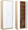 KUBUTKU Pratico armadio da 180 cm, con 2 ante e 6 ripiani, multifunzione, per ufficio/casa (bianco/sonoma) massiccio R004