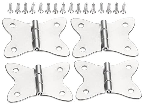 4pcs Silver Hinges Jewelry Chest Gift Wooden Music Box Cabinet Door Hinge 37 * 30mm Metal