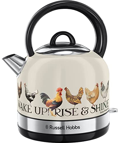 Russell Hobbs Emma Bridgewater Rise & Shine 1.7L Cordless Electric Kettle - (Fast boil 3KW, Removable washable anti-scale filter, Pull off lid, Perfect pour spout, Cream) 26270
