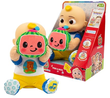 Giochi Preziosi Cocomelon Peek a Boo JJ, interaktives Plüschtier, 30 cm, mit Geräuschen und motorisierten Bewegungen, Spiele für Kinder ab 1 1 Jahren +, JJ Cocomelon singt das Originallied aus dem