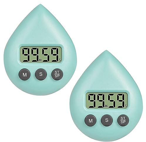 Lot de 2 minuteurs de douche pour enfants et adultes, horloge de douche numérique avec minuterie, minuterie étanche avec alarme et ventouse, économie d'énergie, minuteur pour la maison, la cuisine, la