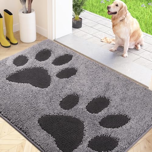 FCSDETAIL Schmutzfangmatte waschbar 80 x 120 cm, Fußmatte Innen, absorbierend Fussmatte, rutschfeste Sauberlaufmatte, wasserdicht Teppich für Hund, Eingang, nasse Pfoten