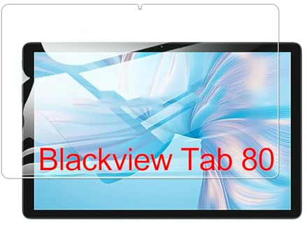 GIOPUEY [2 Pack Cristal Templado Compatible con Blackview Tab 80, Vidrio de Alta Transmitancia, Inastillable, Funda Compatible, Protector Pantalla para Blackview Tab 80