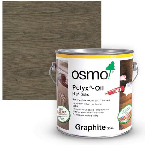 Osmo Polyx Oil Tints, Satin Finish (750ml, 3074 Graphite, Satin Finish)