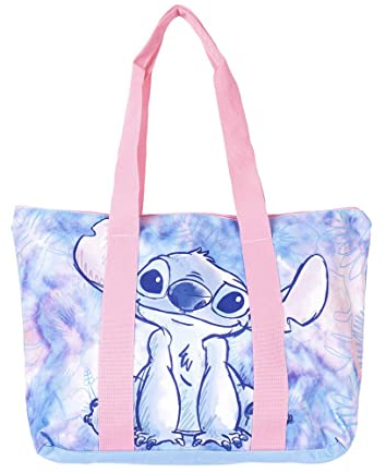 Disney Stitch Bolsa de Playa, Bolsa de Viaje, Bolso de Hombro, Bolsa de Compras, Diseño Stitch Ohana, Regalo para Mujer y Adolescentes | Rosa