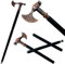 36Wooden Walking Cane with Copper Axe Head handle Antique Plated Walking Cane for Women and Men Texas Traveler, Pine Stick