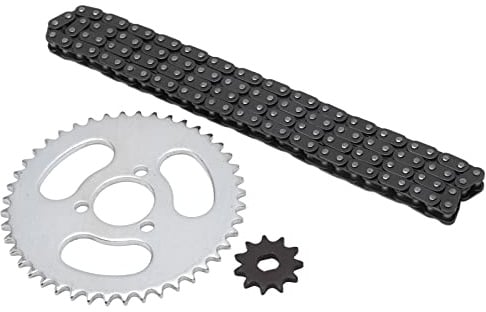 Wakects Front and Rear Chain Sprocket, T8F Motorcycle Front and Rear Sprocket, Front and Rear Sprocket Kit for Modified Karts ATVs and Mini Motorcycles