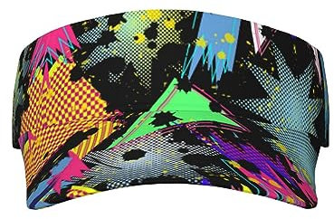 80S 90S Pattern Print Sun Visor Hats Cap Visors for Women and Men for Sport Beach Tennis Golf Running