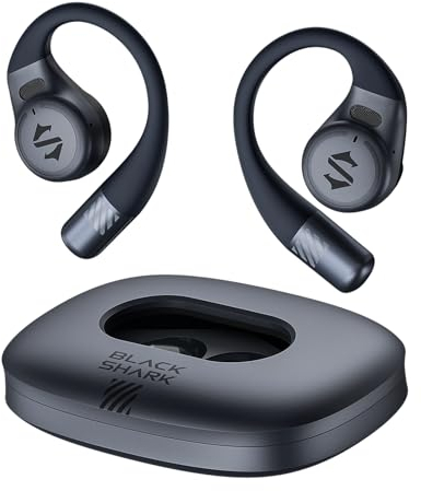 Black Shark Open Ear Bluetooth Kopfhörer, Bluetooth 5.3 Kabellose Sport Ohrhörer,ENC Geräuschunterdrückung, IPX6 Wasserdicht,0.06s Geringe Latenz,Ultraleichtes Ladeetui -Ideal für Sport/Outdoor-Aktiv