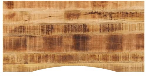 vidaXL Tablero Escritorio con Curva Madera Mango Rugosa 120x60x2,5 cm, Tablero de Mesa, Tablero de Mesa de Madera, Superficie de Escritorio de Madera