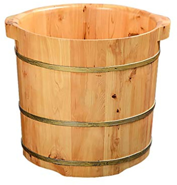 ZURBAQD Fußbadewanne aus Holzfass, Fußbecken, Eimer für Fußbad, Massage, Spa, Sauna, Einweichen, Fußbadewanne, Fußbadewanne aus Holzeimer (Größe: B) Warm as Ever