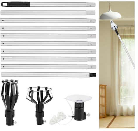 NQEUEPN Changeur d'Ampoule, Outil Retrait d'Ampoule Plafond Haut Avec Tige Changeur d'Ampoule à Portée Avec Ventouse Plafond Et Lumières Encastrées