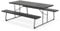 GIANTEX Bierzeltgarnitur, Klapptisch mit 2 Bänken, Faltbarer Campingtisch Set 183 x 73 cm, Picknicktisch aus Metall, Gartentisch Wetterfest für Terrasse & Balkon (Schwarz)