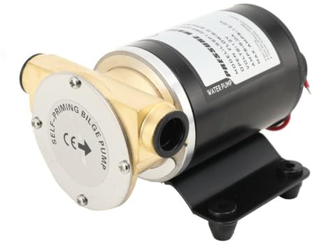 Lfhelper Selbstansaugende Bilgepumpe 12V 30L/min Wasserpumpe Deckwaschpumpe Druckwasserpumpe 8.0 GPM 20mm Inlet/Outlet Marine Bilge Pumpe Impeller-Bilgenpumpe für Yacht Boot Wohnwagen