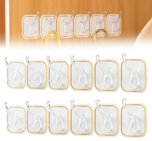 GmwyCzV 12 Pezzi Gancio Autoadesivo, Gancio Adesivo a Parete, Ganci Adesivi, Adesivi Forti Ganci, Gancio Multiuso, Senza Perforazione, per Parete, Cucina, Bagno, Ufficio, Finestra (Bianco)