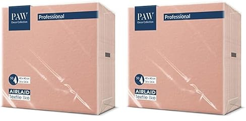 PAW - Airlaid Servietten (40 x 40 cm) I 50 Stück I Einfarbig I Stoffähnlich I Elegante Tischdekoration I HoReCa I Zu wichtigen Anlässen wie Hochzeiten, Feiern, Weihnachten I Unicolor: Rosa