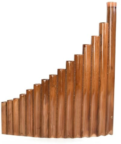 Panflöte Konzert Panflöte Für Die Rechte Hand 15 Rohre Blasinstrument Aus Natürlichem Bambus Panflöte G-Dur Mit Stangentasche
