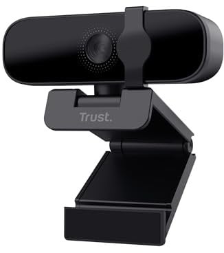 Trust Tanor Webcam 1080p con Micrófono y Filtro de Privacidad, Cámara Web USB, Enfoque Fijo 30 FPS, 85% Plástico Reciclado, Web CAM para Ordenador Portátil Mac Windows Skype Zoom Teams