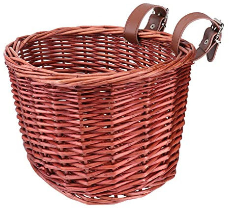 TOKIDNY 1stück Retro Rattan Fahrradkorb Für Mädchen Abnehmbarer Lenkerkorb Für Für Fahrradzubehör Und Praktischen Transport Von Kleinigkeiten Braun