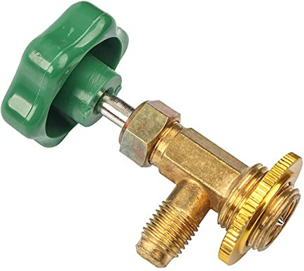 Pongnas Kältemittelflaschenöffner, Werkzeug zur Reparatur von Auto-Klimaanlagen und zum Befüllen von Kühlschränken mit Kältemittel, 11-mm-Gasanschluss (Zoll), grün.