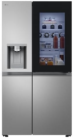 LG GSXE81PYBD Side-by-Side Kühlschrank mit Gefrierfach (628 L, Energieklasse D) mit InstaView, Door-in-Door, Eis- und Wasserspender, Super Freeze, Silber