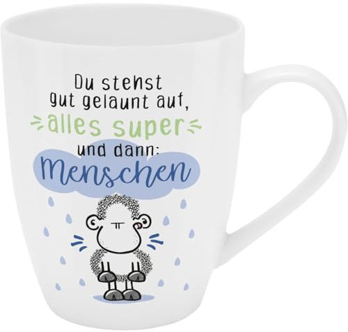 Sheepworld Becher mit Motiv Menschen | Tasse mit Spruch, New Bone China Porzellan, 35 cl, mit Geschenkbaderole | lustiges Geschenk, Geburtstag | 74203