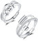 Glintara 925 Sterling Silber Anxiety Ring, 1 Paar Silber Anti Stress Ringe mit Perlen Set, Unendlichkeit Spinner Fidget Paar Ring, Offen Einstellbar Dekompressionsringe Partnerringe für Damen Unisex