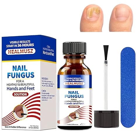 Antifungal Nail Fungus Kit 30ml, For Fungal Nails On toenails and fingernails, with Brush and Nail File, Helps Improve Nail Appearance