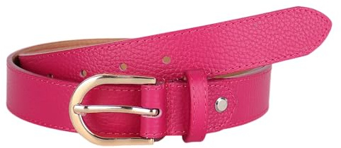 MIRROSI Ledergürtel Damen Herren Gürtel, Made in Italy, 3cm breit (Pink (Goldene Schnalle), 85cm)