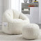 Jaxenor Sitzsack Sofa mit Hochdruck Schaumstoff, Bean Bag mit Fußstütze, Stzsack Erwachsene/Kinder, Sitzsack mit Füllung, Beige