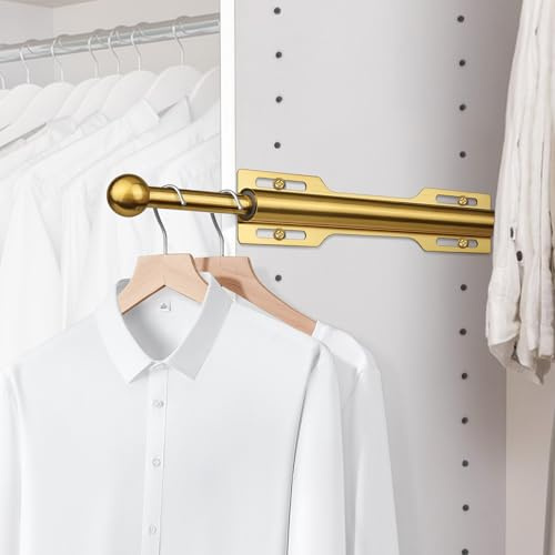 FIRJOY 12 Valet Rod for Closet Pull Out (1 Pack, Brushed Gold)