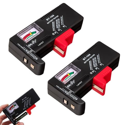 Comprobador de Pilas Universal, Probador de Baterías Portátil sin Batería, Medidor de Voltaje para Baterías AA AAA C D 9V 1.5V Tipo Botón, Tester Compacto para Uso Doméstico y Electrónica