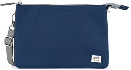 ROKA London Carnaby Crossbody XL Recylced Canvas Crisp Blue