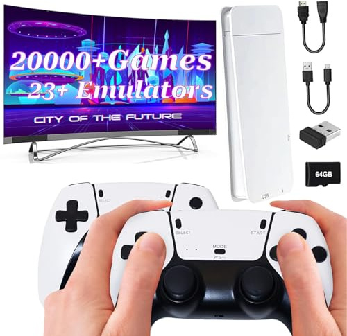 Console de Jeux Rétro 2025 Nouvelle Console Retrogaming 21.000+ Jeux Classiques, 2 Manettes sans Fil, 4K HD Game Stick Plug & Play, Cadeau pour Les Garçons, Les familles, Les Adultes