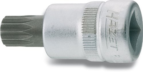 HAZET Schraubendreher-Steckschlüsseleinsatz 8808-5, Kurze Ausführung | 3/8 Zoll (10 mm) Vierkant hohl, Antrieb 3/8 Zoll (10 mm) Vierkant hohl, Abtrieb Innen Vielzahn Profil XZN, Klinge Sonderstahl