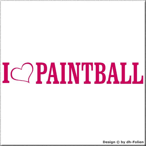 cartattoo4you® AL-00872 | I Love (als Herz) Paintball | Autoaufkleber Aufkleber Farbe pink, in 24 Farben erhältlich, glänzend 20 x 3 cm Waschstrassenfest, Motiv Copyright by dh-Folien