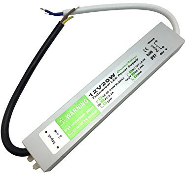 YXH Transformateur Convertisseur – Driver,20Watt, AC 220Và DC 12V Aalimentation IP67 étanche convient pour éclairage LED Strip, Modules LED et DC Outdoor éclairages
