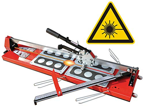 Fliesenschneider Heka GigaCut 640 mm mit Laser, robuste Führungsschiene, Schnittgenauigkeit, pulverbeschichtet, Kugellagerung, Wolfram-Carbid Rädchen, Winkel einstellbar, geringes Eigengewicht