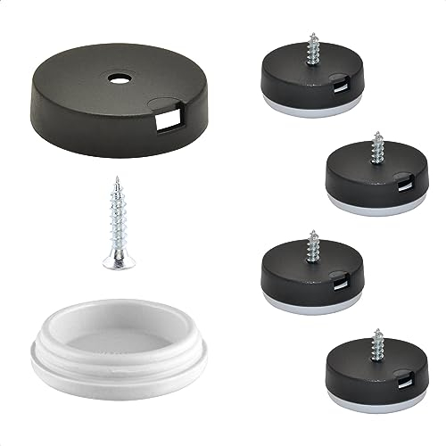Wagner QuickClick® Kunststoffgleiter Möbelgleiter Stuhlgleiter 4er-Set zum Anschrauben - 4X Basis+Schraube+Gleiteinsatz austauschbar - Kunststoff Hyper - Durchmesser Ø 25 mm - Made in DE - 15809500