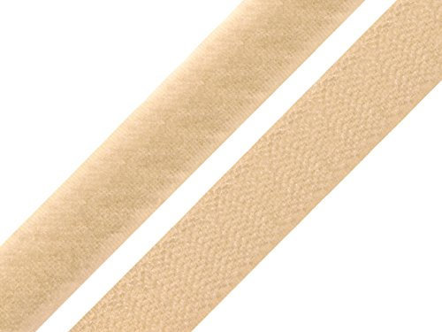 Schnoschi 10 Meter Klettverschluss Beige 20 mm zum Aufnähen, Haken- und Flauschband