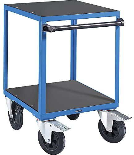 eurokraft | Montagewagen KOMPAKT | 2 Ladeflächen LxB 600 x 600 mm | Vollgummibereifung