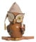 Drechslerei Kuhnert - Rauchfigur/Räucherfigur - Eule Schlafmütze aus Massivholz - ca. 15 cm - Made in Germany