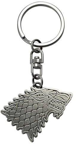 Game Of Thrones Stark Unisex Schlüsselanhänger silberfarben Metall Fan-Merch, TV-Serien