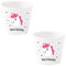 Eierbecher Set lustig Einhorn weiß Porzellan mit Gesicht *Pink Unicorn* 2 Stück im Geschenk Karton