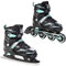 CROXER Optima 2in1 Schlittschuhe Inline Skates Inliner für Kinder Erwachsene verstellbar (Black/Mint, 35-38 (21cm-23cm))