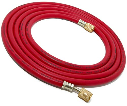 R407c / R134a Füllschlauch rot 3,0m [1/4 SAE 1/4] für Klimaanlagen