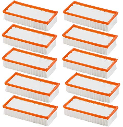 Filtros planos para aspiradoras originales como aspiradoras en seco y húmedo Kärcher/NT 65/2 NT 72/2 y aspiradoras industriales IVC como 6.904-283.0 NT 72/2 Eco Tc, NT 75/2 Ap Me Tc (10 unidades)