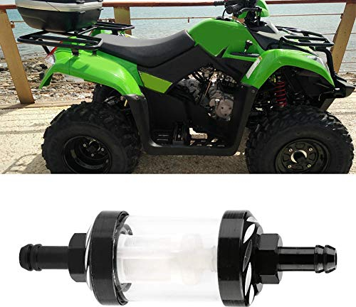 Qiilu Benzinfilter Motorrad 8mm, Universal Benzinöl Kraftstofffilter Universal Aluminium Motorrad Kraftstofffilter für Motorrad Auto ATV Dirt Bikes(Schwarz)
